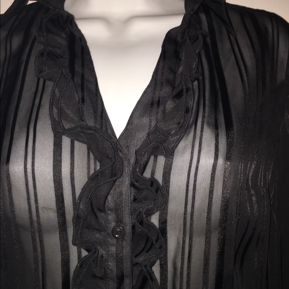 GEORGE ME Sheer Blouse With Ruffles Size S - Picture 2 of 7